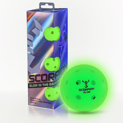 3- Pack Glow Pickleballs: Clear Glow
