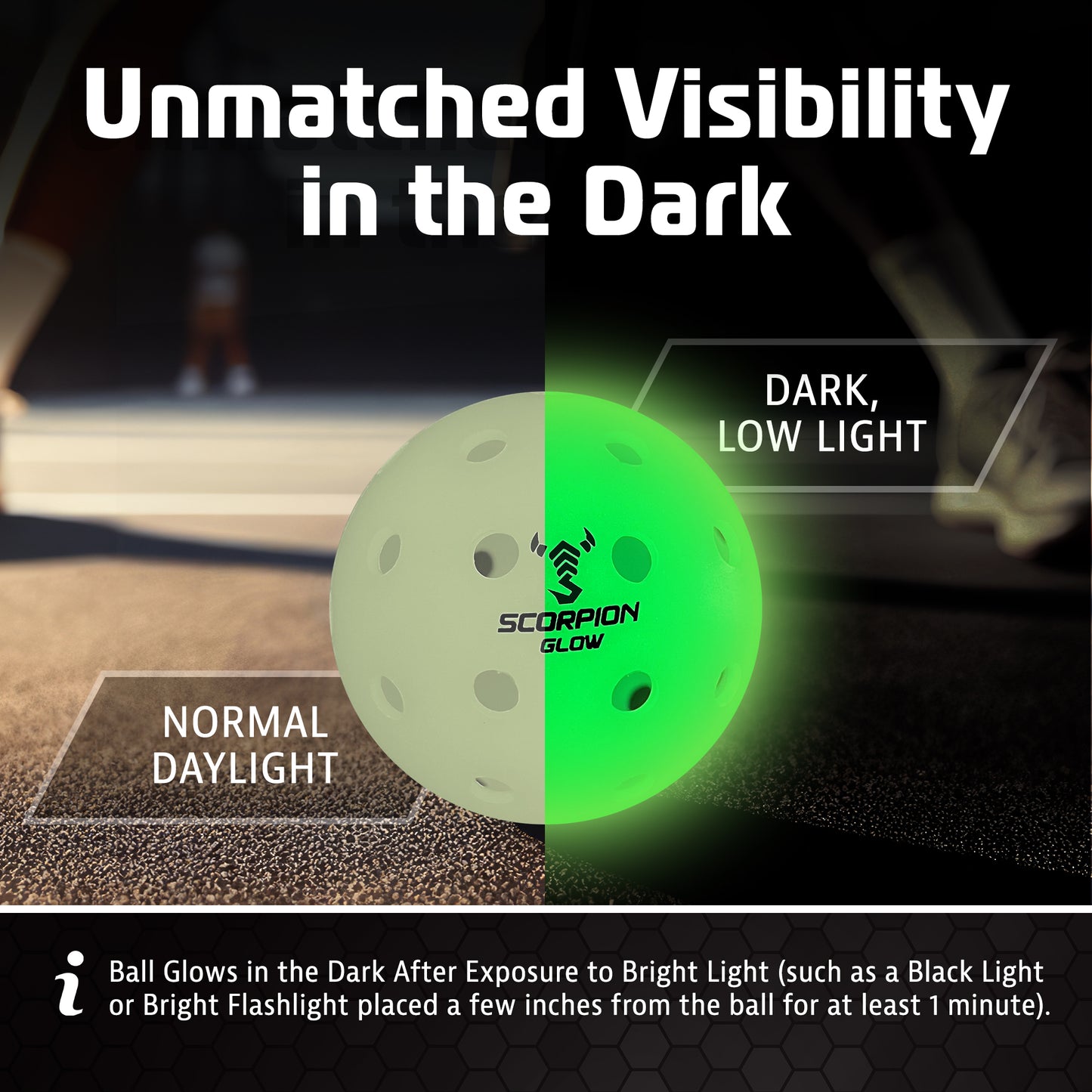 3- Pack Glow Pickleballs: Clear Glow