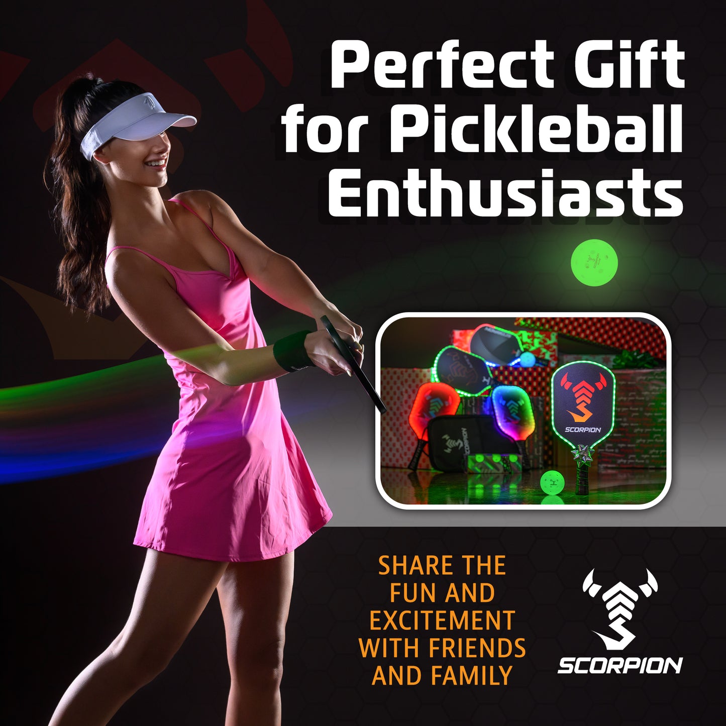 3- Pack Glow Pickleballs: Clear Glow