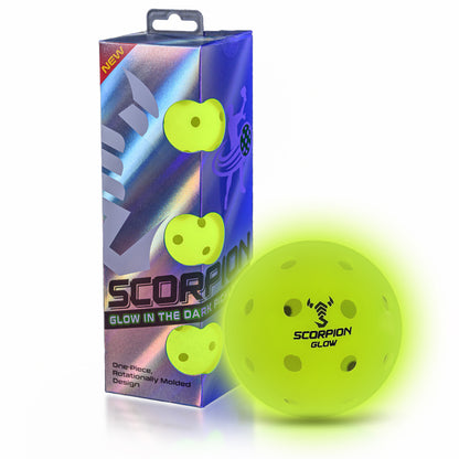 3-Pack Glow Pickleballs: Neon Yellow Glow