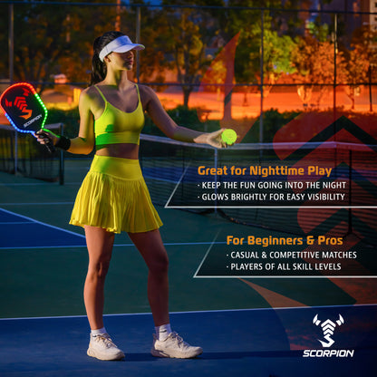 3-Pack Glow Pickleballs: Neon Yellow Glow
