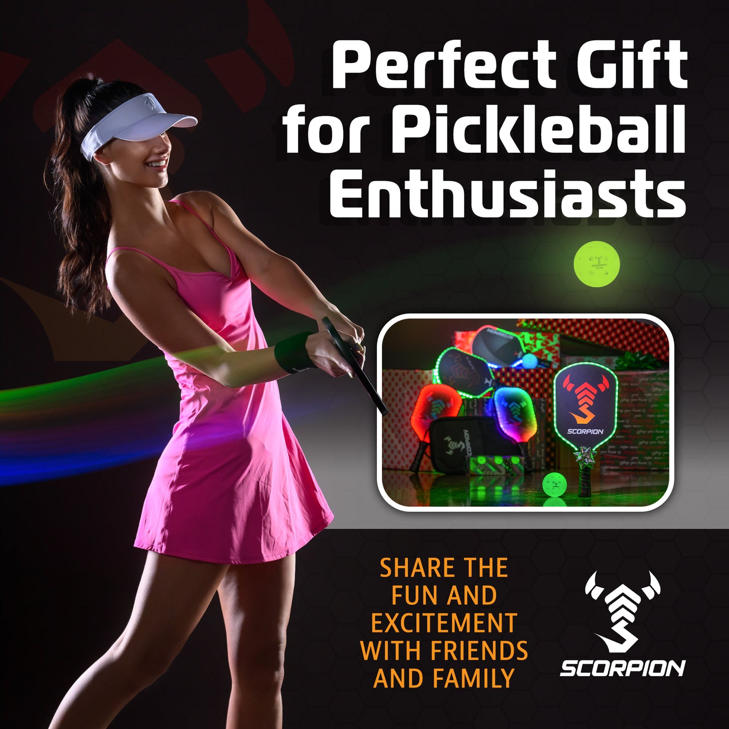 3-Pack Glow Pickleballs: Neon Yellow Glow