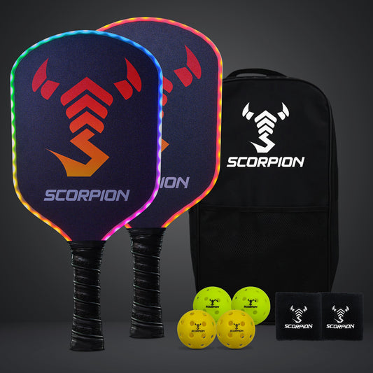 Genesis Wood Pickleball Paddle 2 Paddle Set with Carrying Bag and 4 Pickleballs